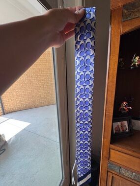 Coach Blue Patterned Silk Scarf